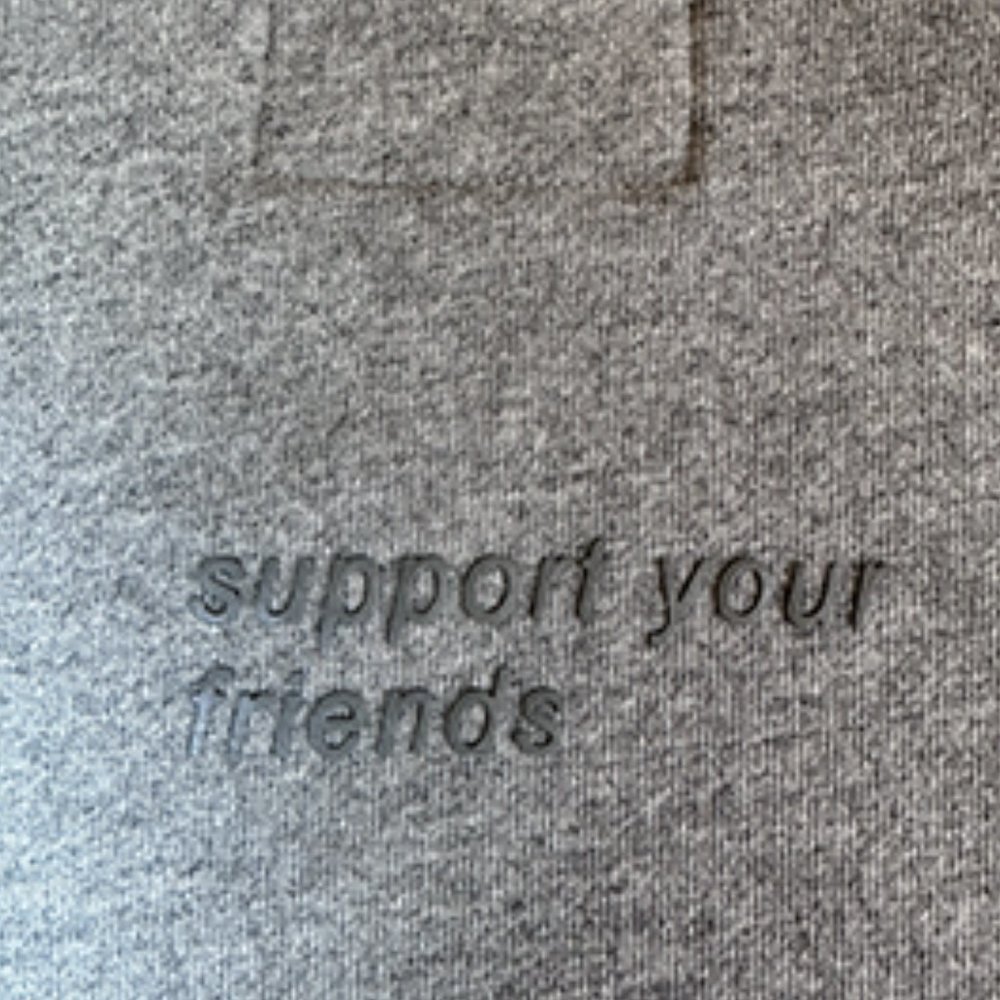 Grey Cropped sweatshirt KROST ZIP Limited Edition SUPPORT YOUR FRIENDS HOODIE - Picture 5 of 16